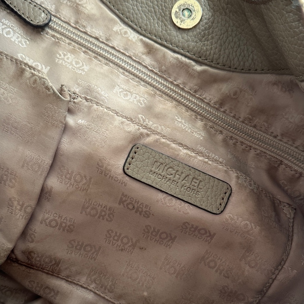 Michael Kors Brown Leather Hobo with Tassel Charm - Picture 8 of 9